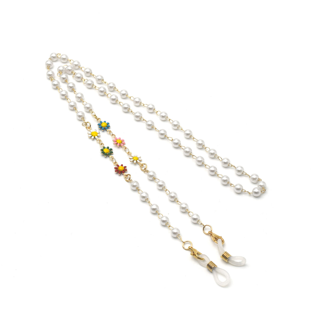 Elegant Pearl and Colorful Gemstone Eyewear Chain Stornfield