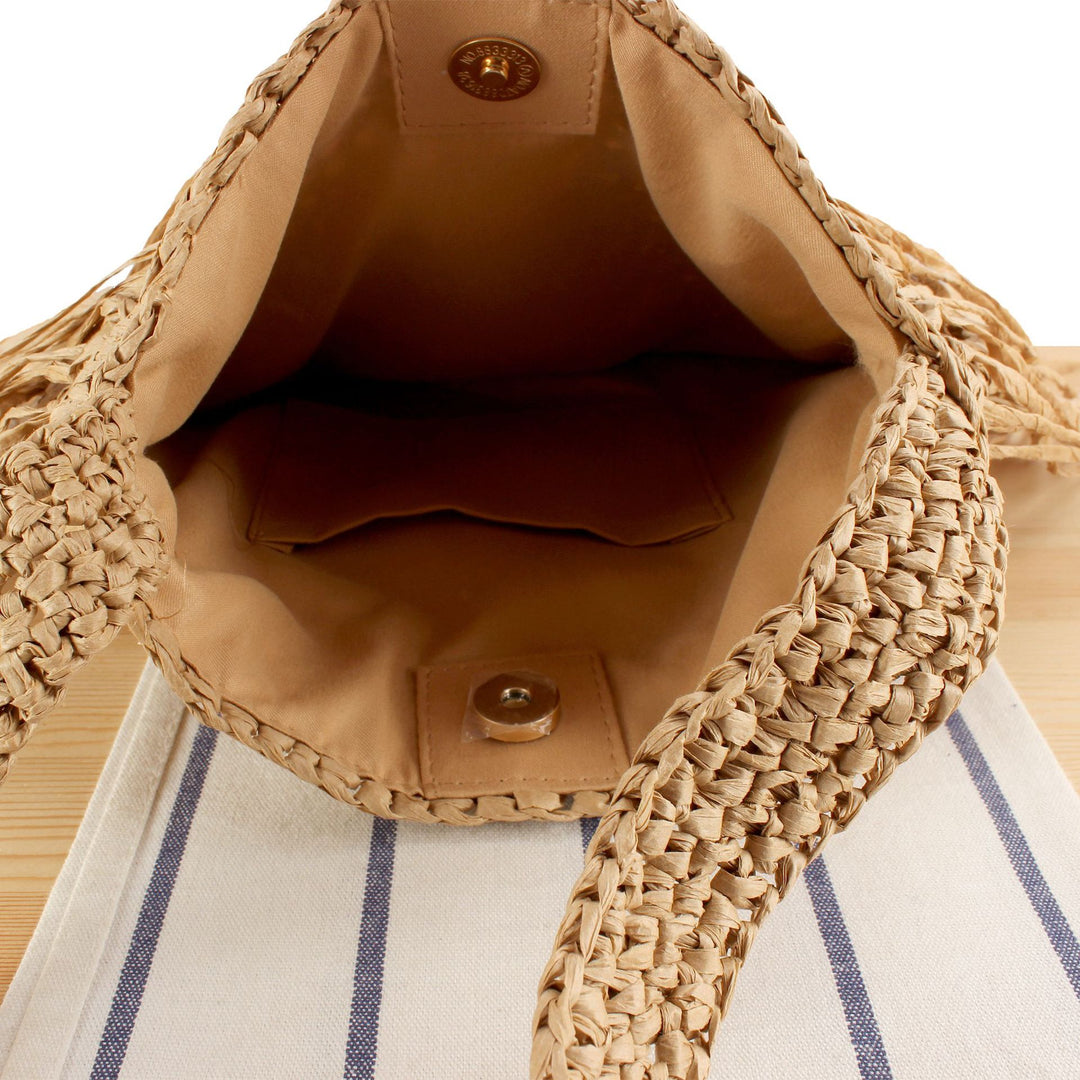 Braided summer handbag with fringed design Stornfield