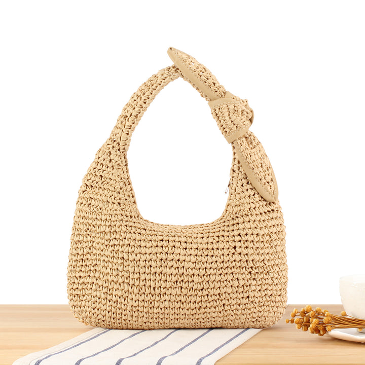 Shoulder bag made of hand-knotted natural material with stylish knot closure Stornfield