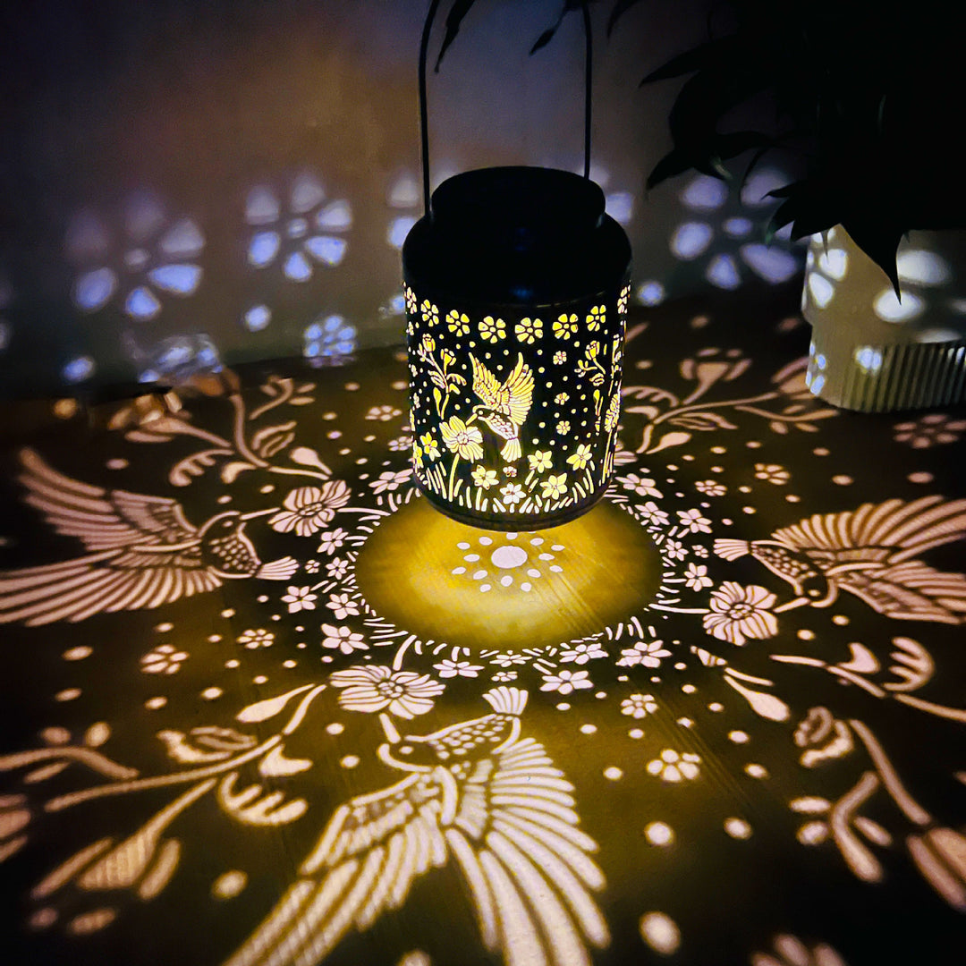 Intricate Metal Shadow Projection Table Lamp With Rechargeable LED Stornfield