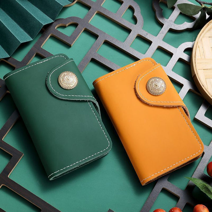 Luxury Leather Snap Closure Card Holder Stornfield