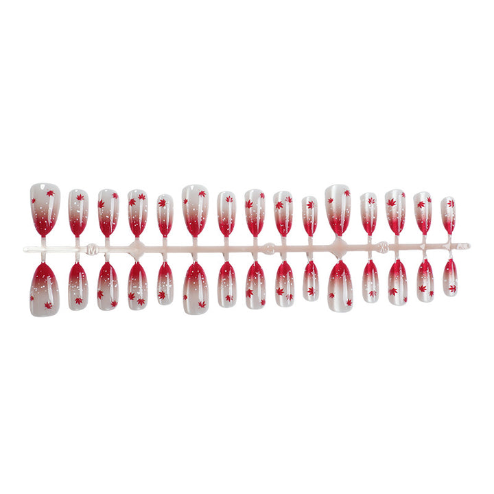 Artistic Ombre Leaf Press-On Nail Set Stornfield