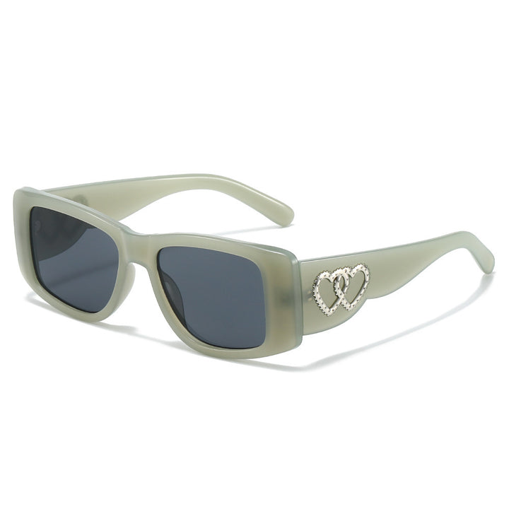 Heart-Embellished Square Frame Sunglasses Stornfield