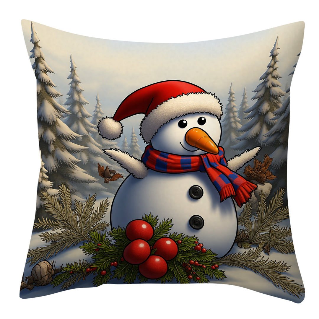 Festive Holiday-Themed Decorative Pillow