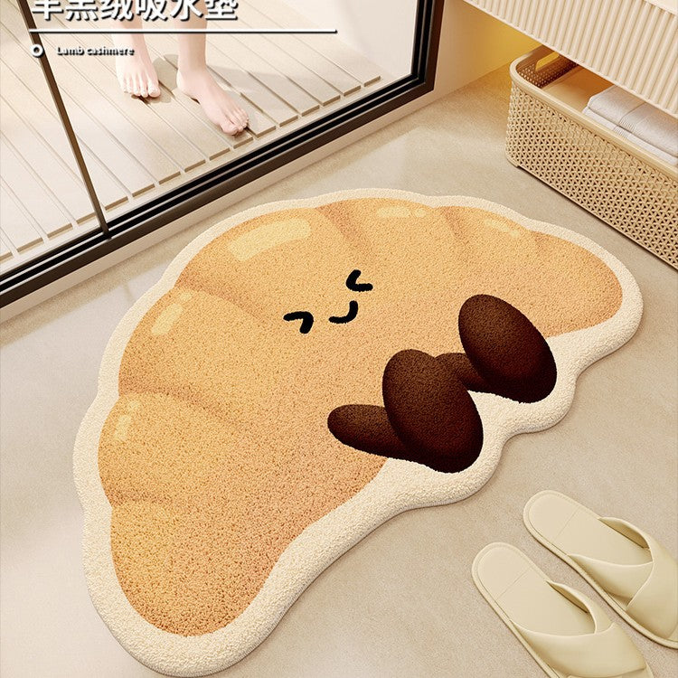 Cute Croissant-Shaped Bath Mat