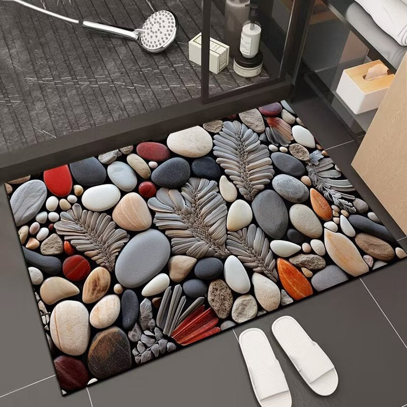Reflective Floral Bath Mat