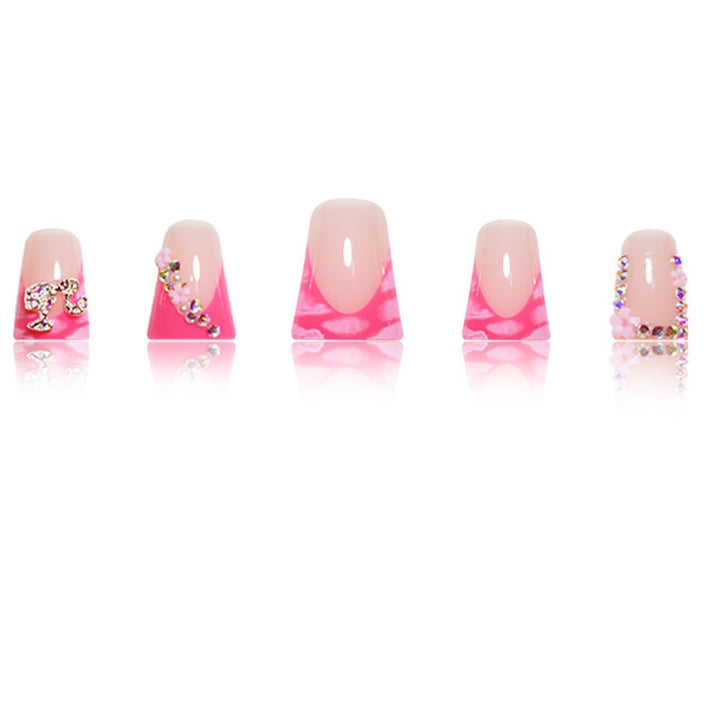 Artistic Press-On Nail Extensions with Rhinestone Accents Stornfield