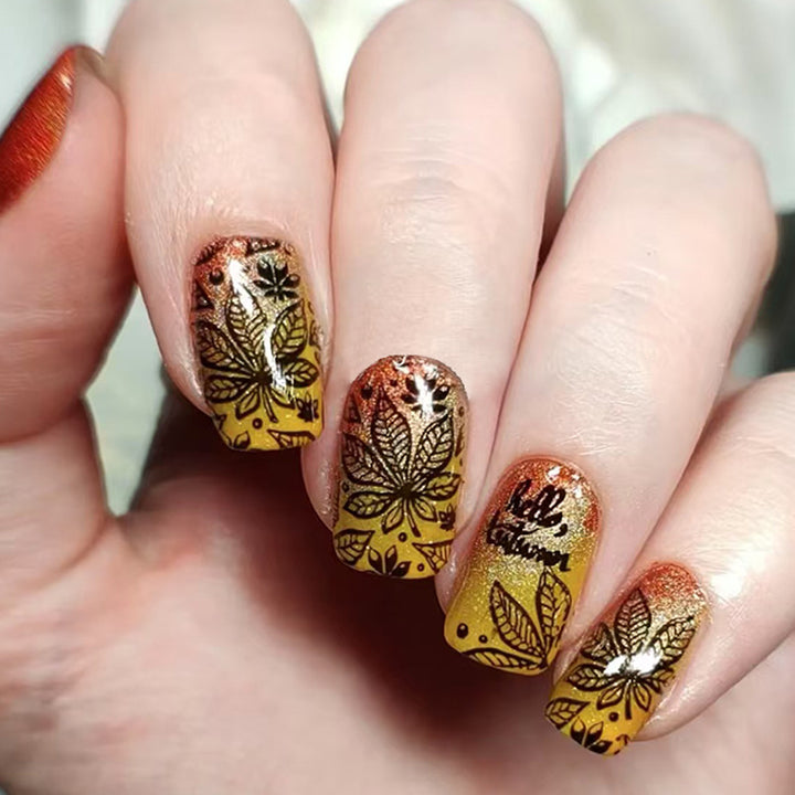 Artistic Leaf Design Press-On Nails Stornfield