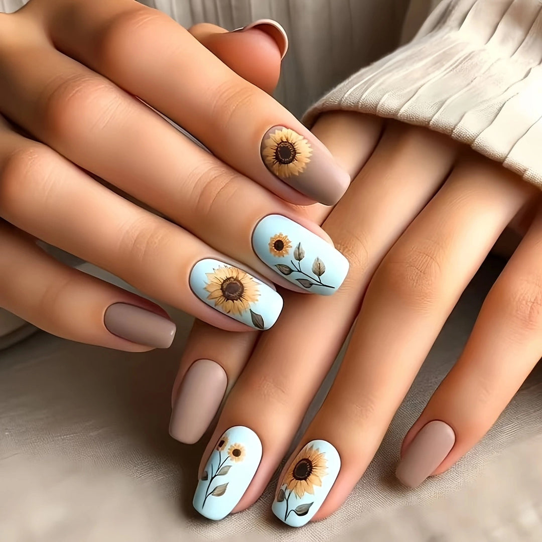 Floral Art Acrylic Nail Set Stornfield
