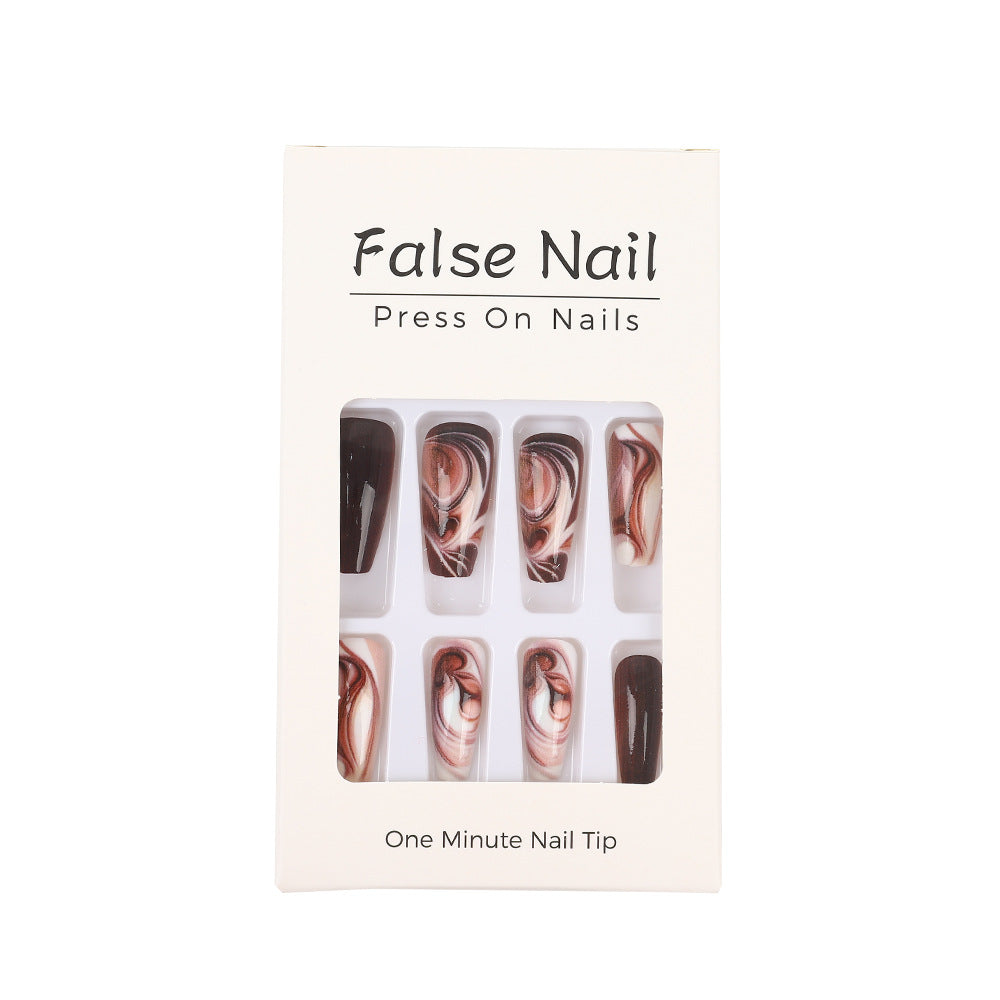 Artificial nails with artistic wave pattern Stornfield