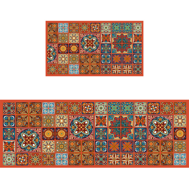 Geometric Pattern Bathroom Mat Set