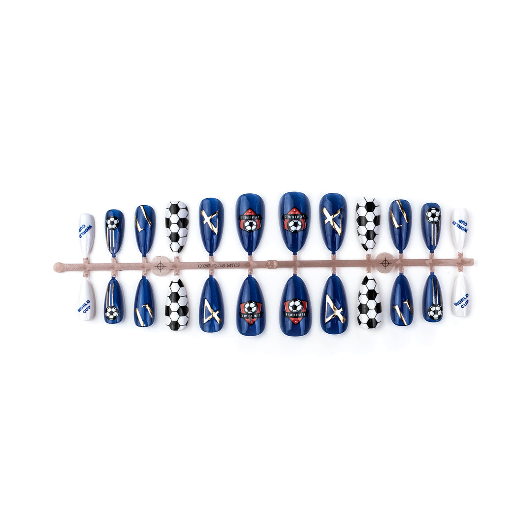 Sports-Themed Press-On Nail Art Set