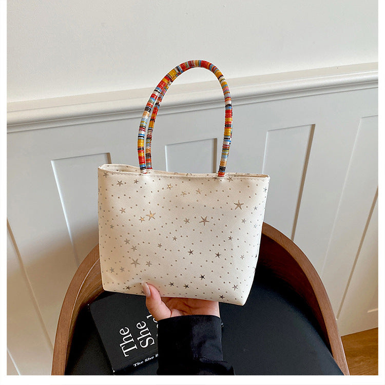 Star-Patterned Casual Tote Bag