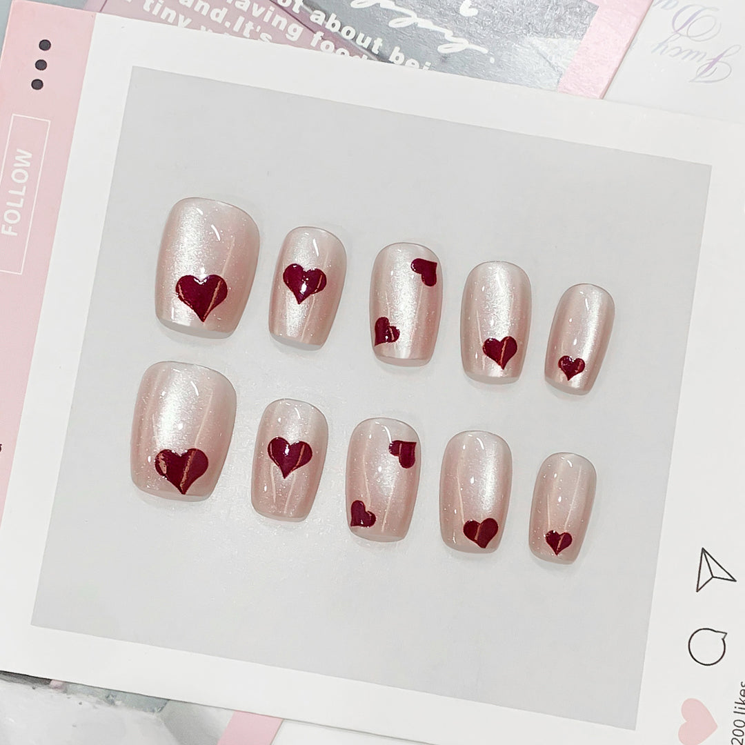 Artificial nail tips with heart design Stornfield