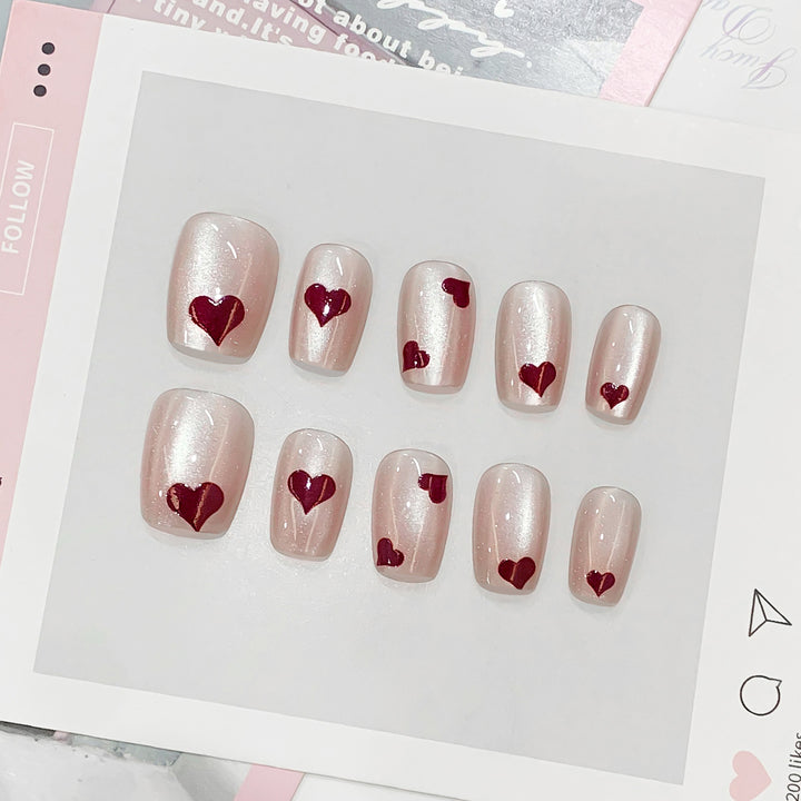 Artificial nail tips with heart design Stornfield