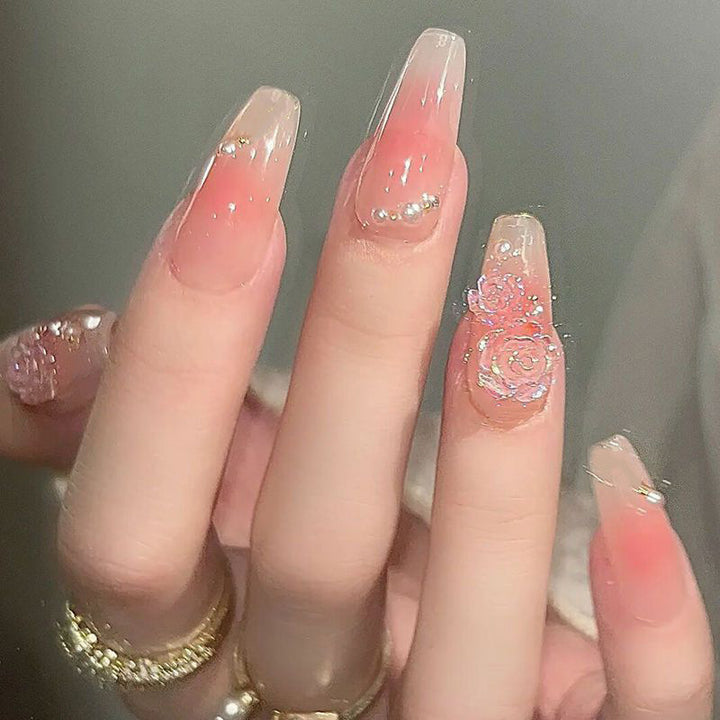 Decorative Floral Press-On Nail Art Set Stornfield