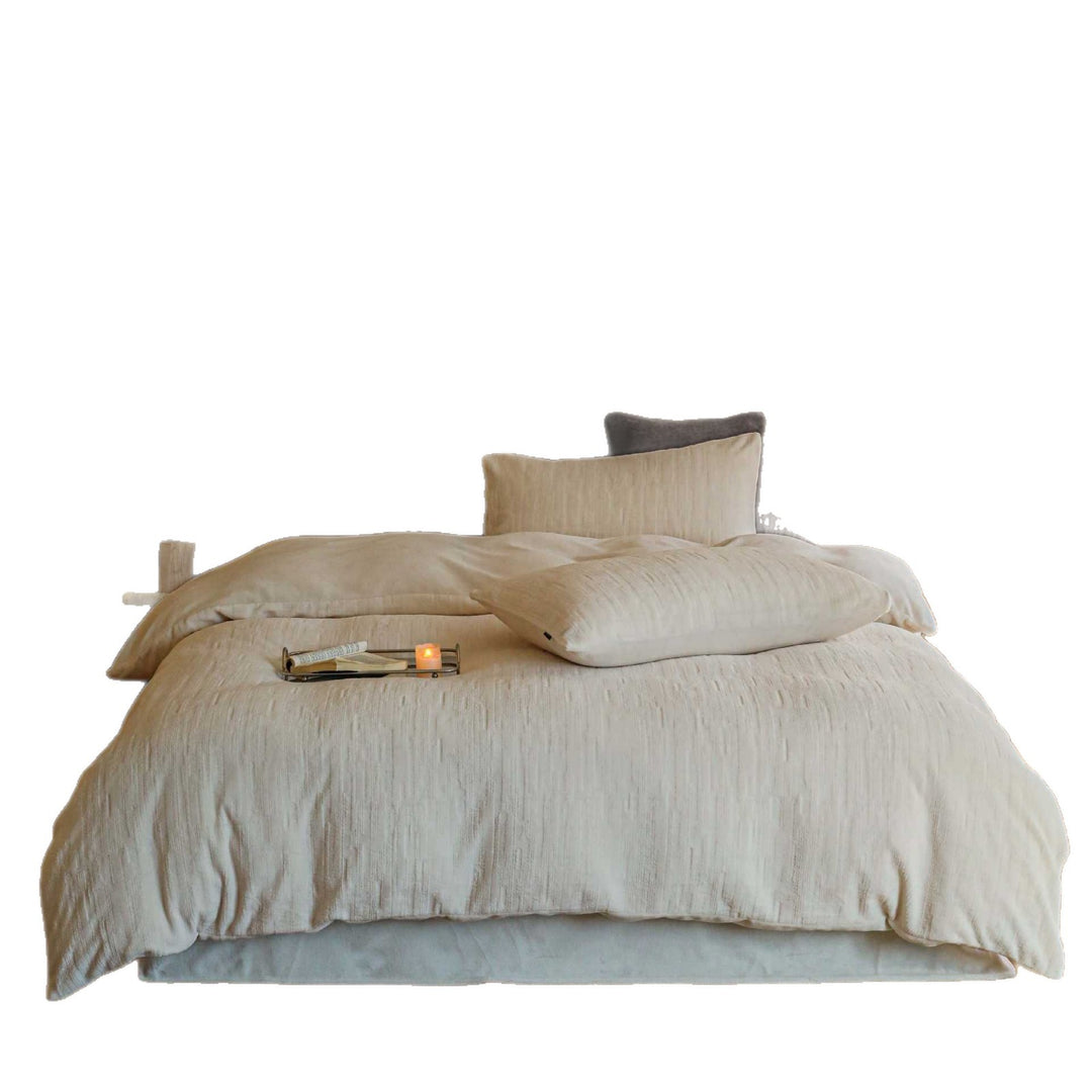 Brushed Cotton-Linen Duvet Cover Set with Tailored Pillow Shams