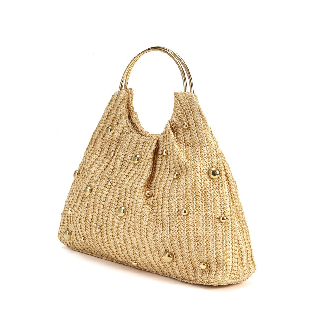 Textured Metallic Evening Handbag