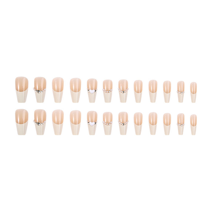 Artificial nail set with elegant flower and glitter decorations Stornfield