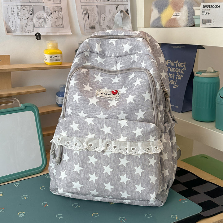 Trendy Star-Print School Backpack Stornfield