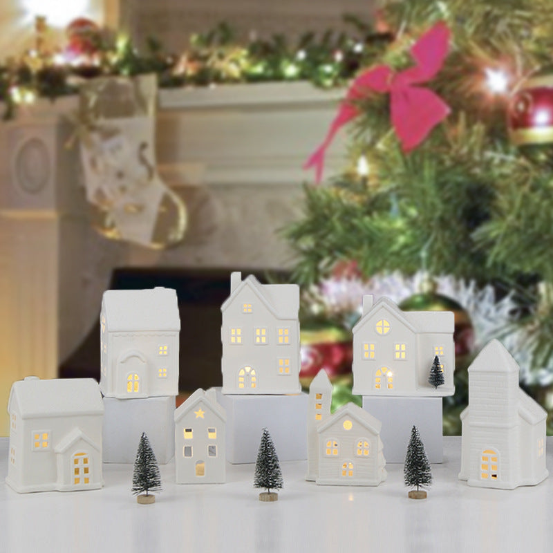 Ceramic House-Shaped Decorative Lantern Stornfeild