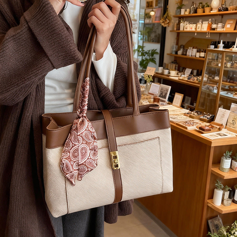 Elegant Multi-Pocket Handheld Tote Bag