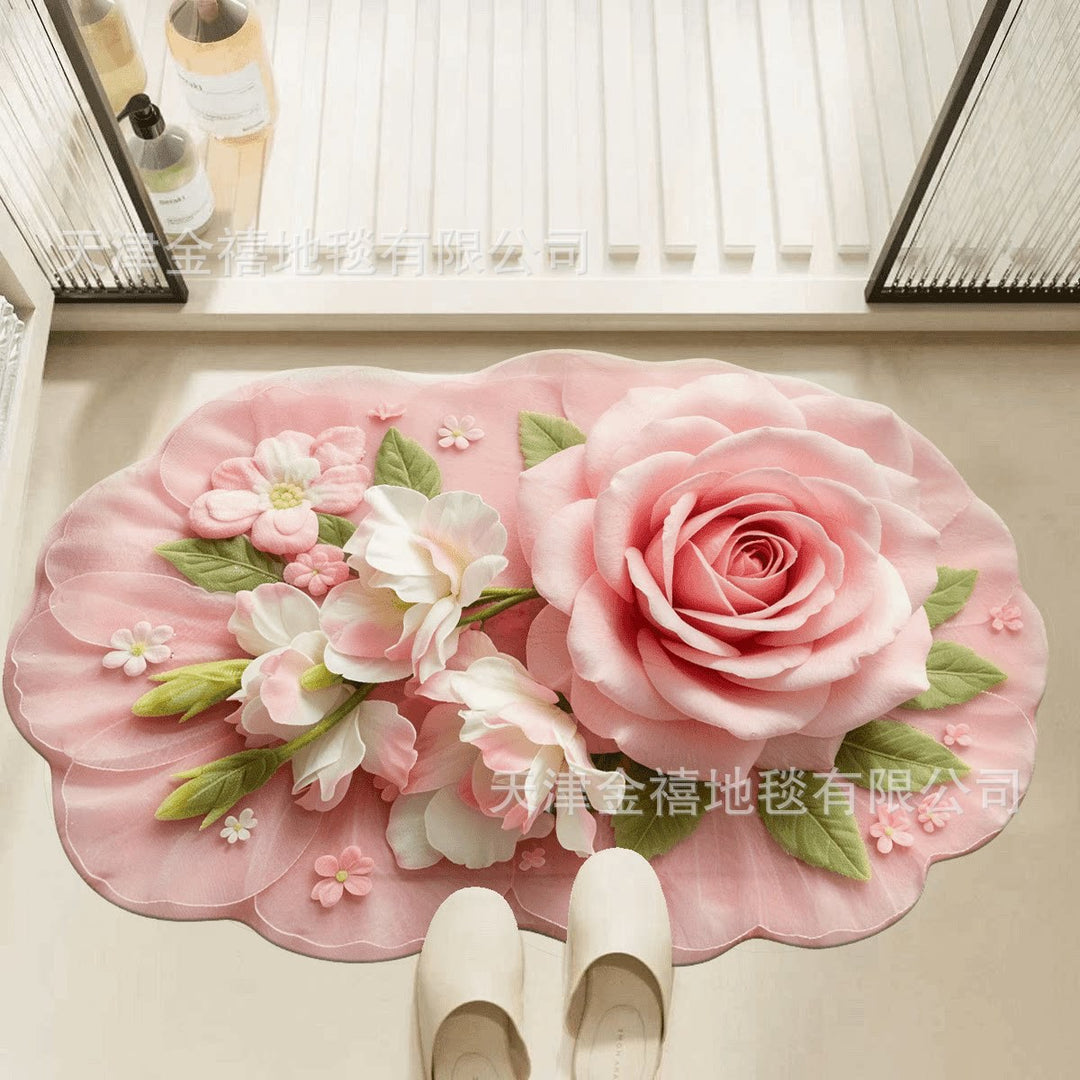 Luxurious Floral Pattern Bath Mat