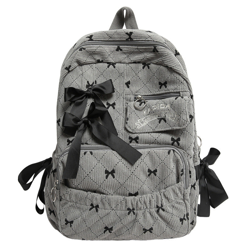 Quilted Bow-Embellished Backpack Stornfield