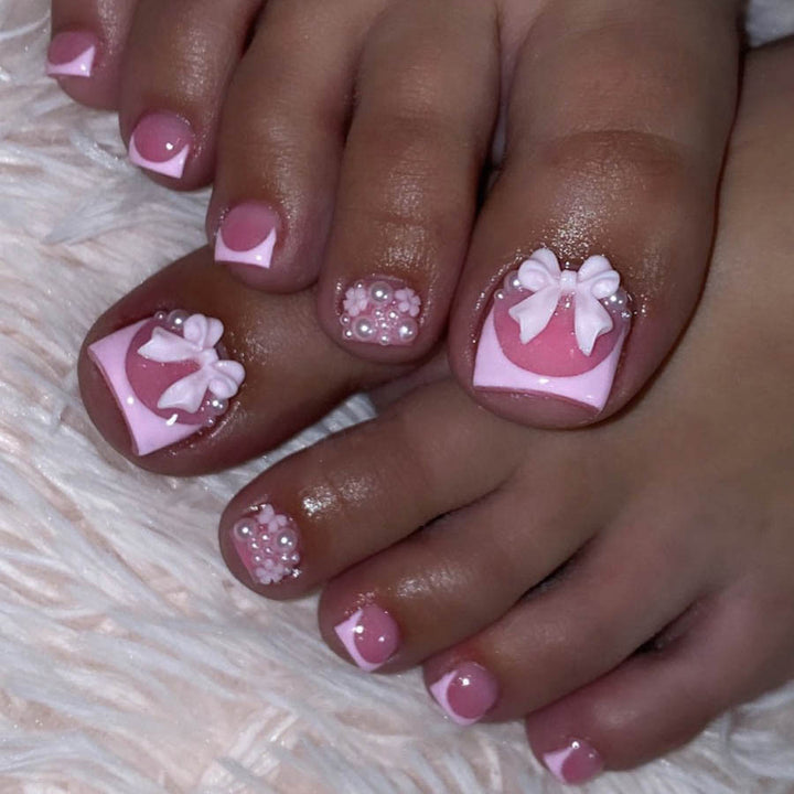 Nail art set with cute 3D bows and pearl embellishments Stornfield