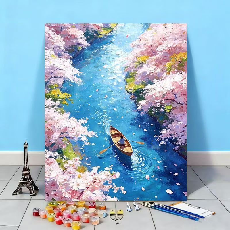 Scenic Cherry Blossom Landscape Painting Kit Stornfield