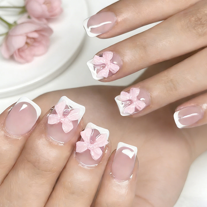 Floral Embellished Press-On Nail Art Stornfield