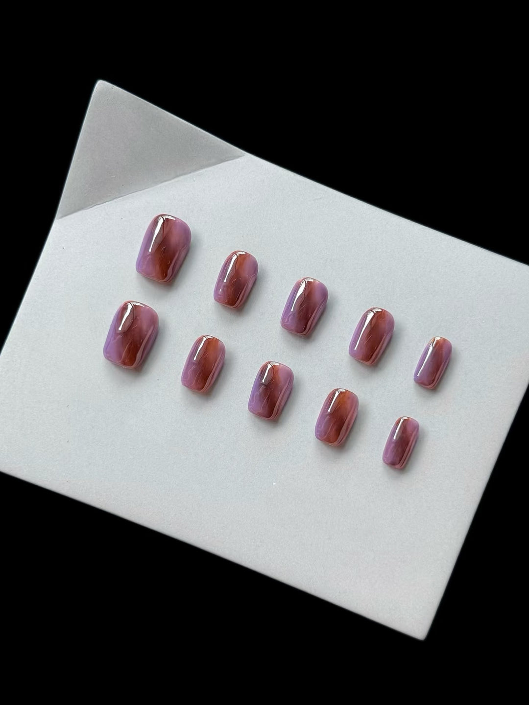 Premium Press-On Nail Art Set with Marble Design