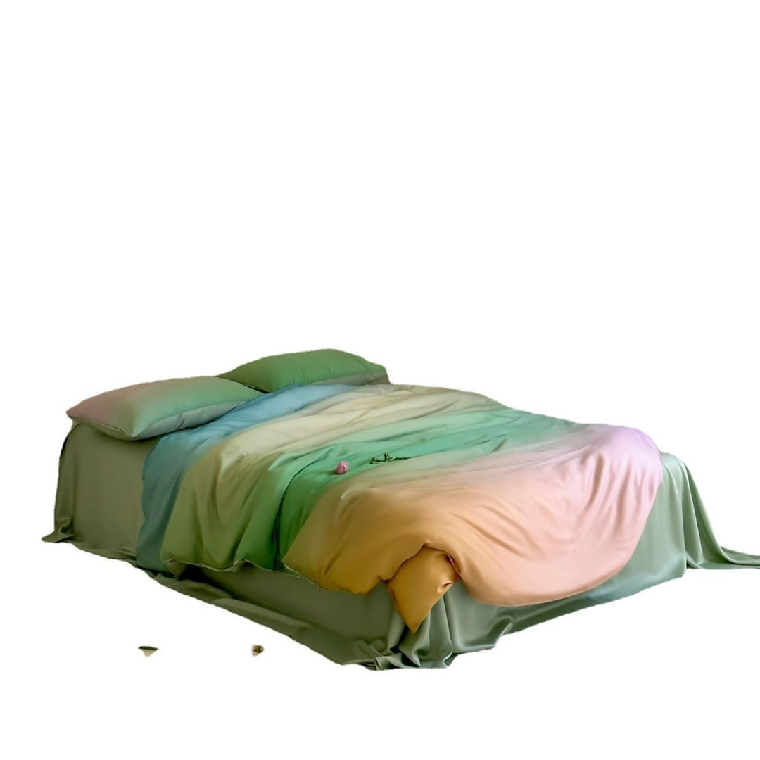 Bedding set with marbled all-over print and fitted sheet Stornfield