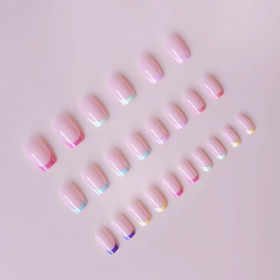 Acrylic nail set with colorful color accents Stornfield