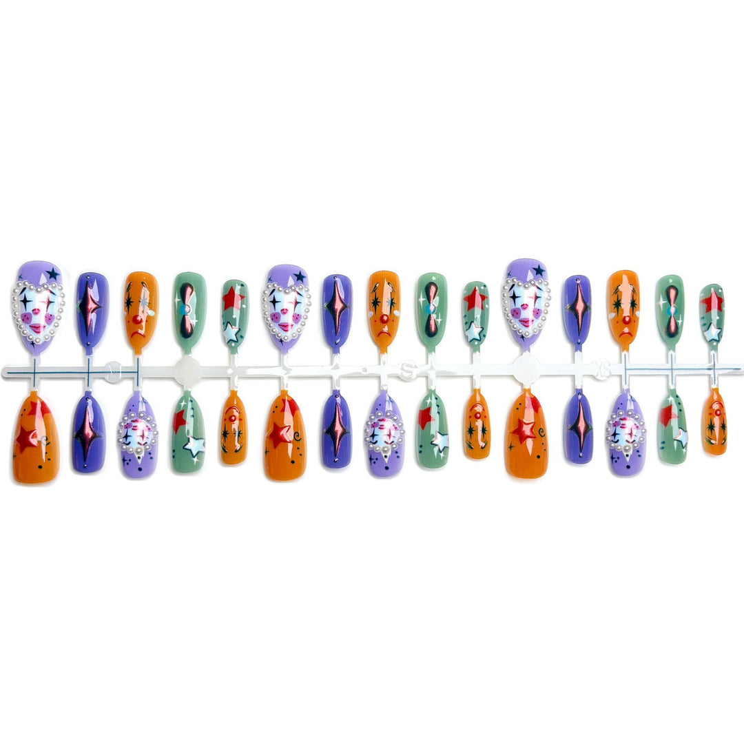 Artistic Press-On Nail Set with Unique Designs