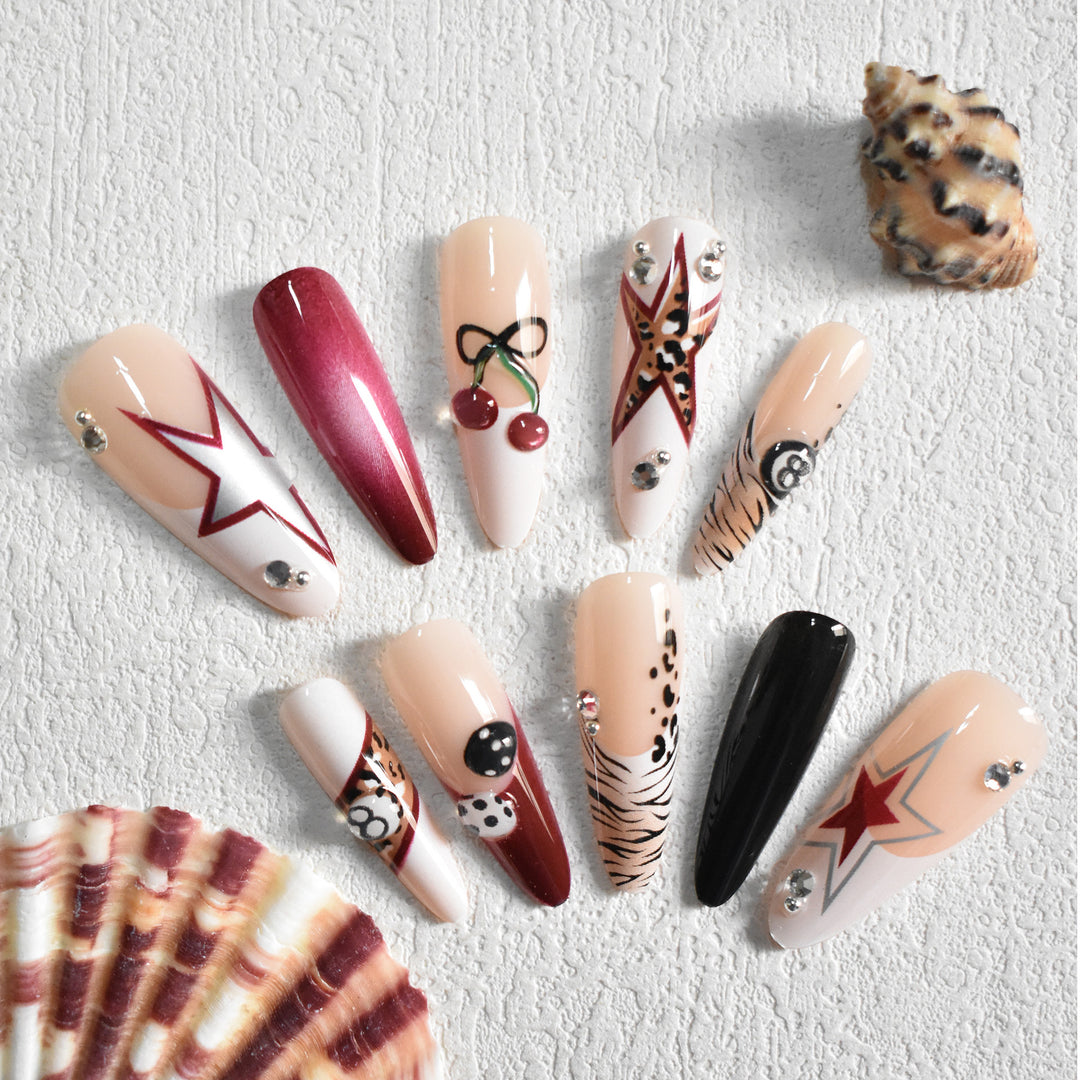 Artistic Stiletto Press-On Nails with Unique Designs Stornfield