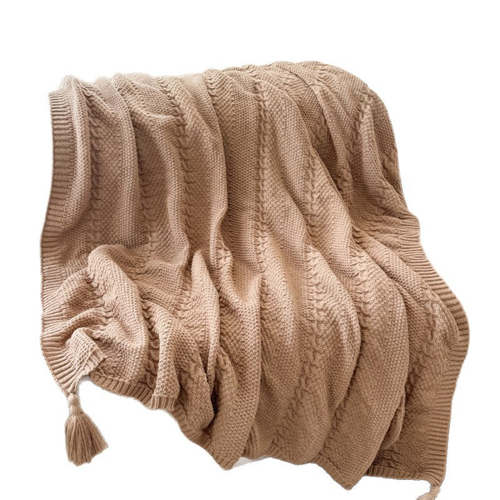 Cable Knit Decorative Throw Blanket