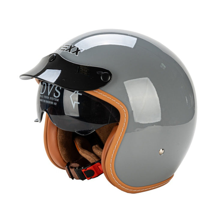 Retro Half-Face Motorcycle Helmet with Visor Stornfield