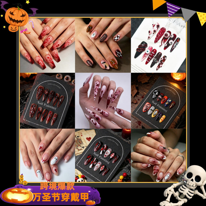 Halloween-Themed Press-On Nail Art Set Stornfield