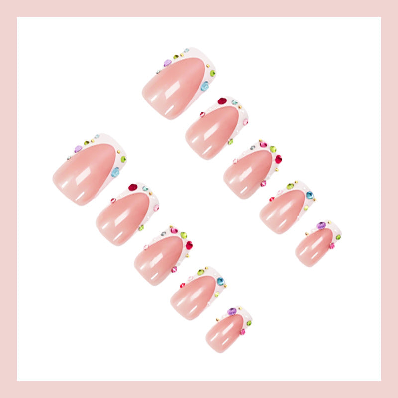 Artificial nail set with sparkling rhinestone accents Stornfield