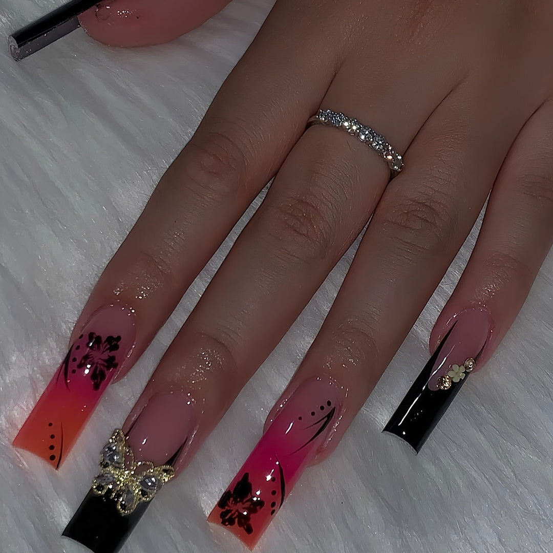 Premium 3D Floral Press-On Nail Art Stornfield