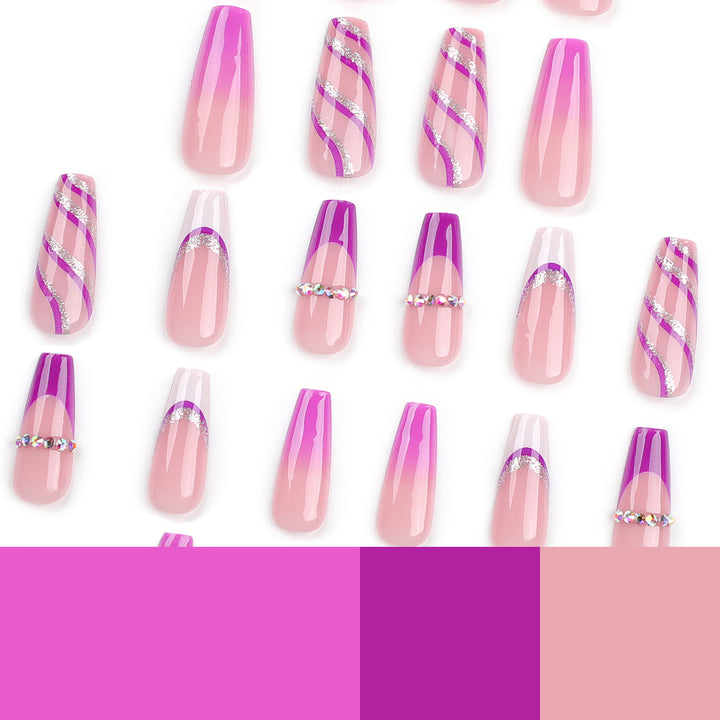 Artistic Nail Extensions with Glitter and Gradient Stornfield
