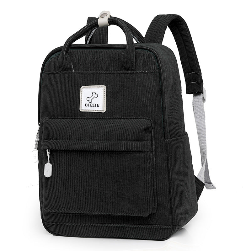 Corduroy Textured Laptop School Backpack Stornfield