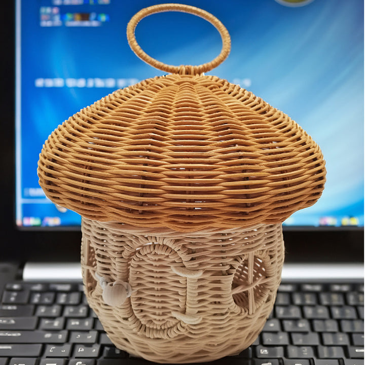 Playful storage basket with mushroom hat design Stornfield
