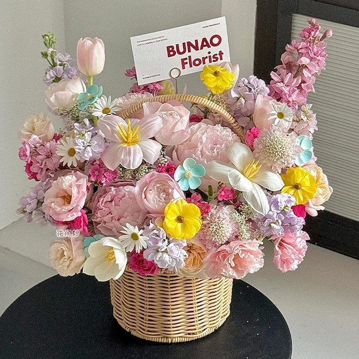 Luxurious Handmade Flower Basket Arrangement