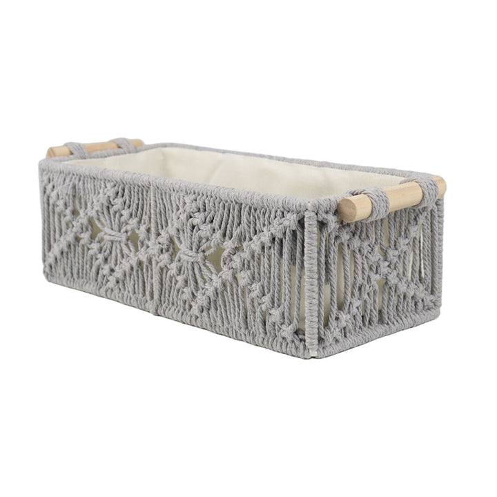 Storage basket with macrame pattern Stornfield