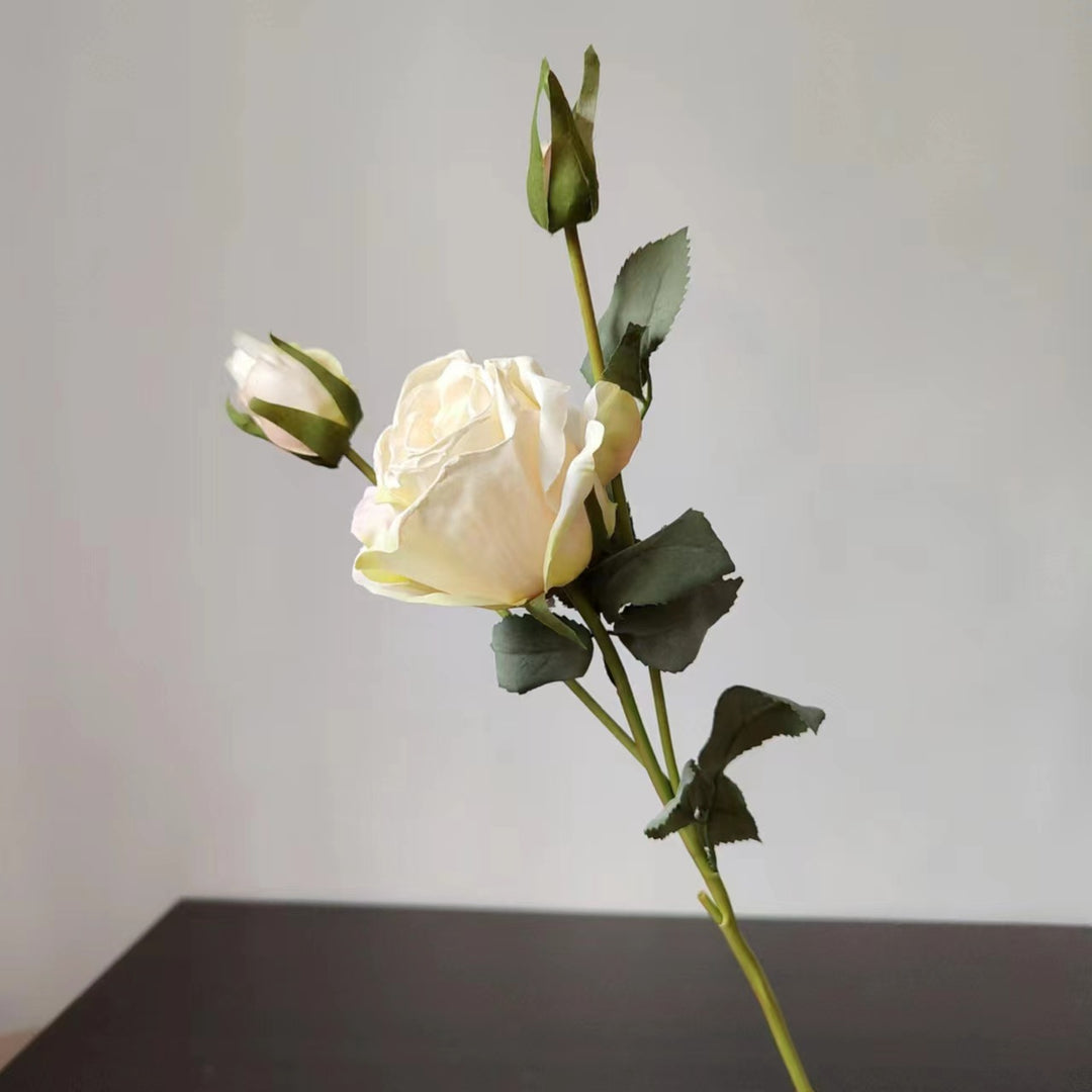 Lifelike Decorative Silk Rose Stem