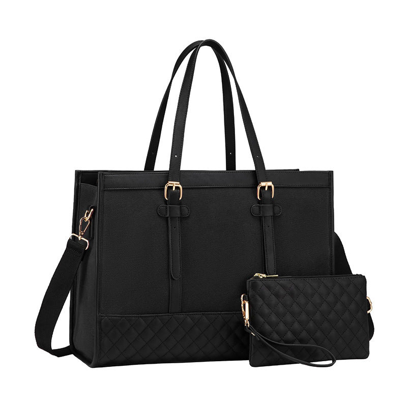 Stylish Quilted Tote Bag with Removable Cosmetic Compartment Stornfield