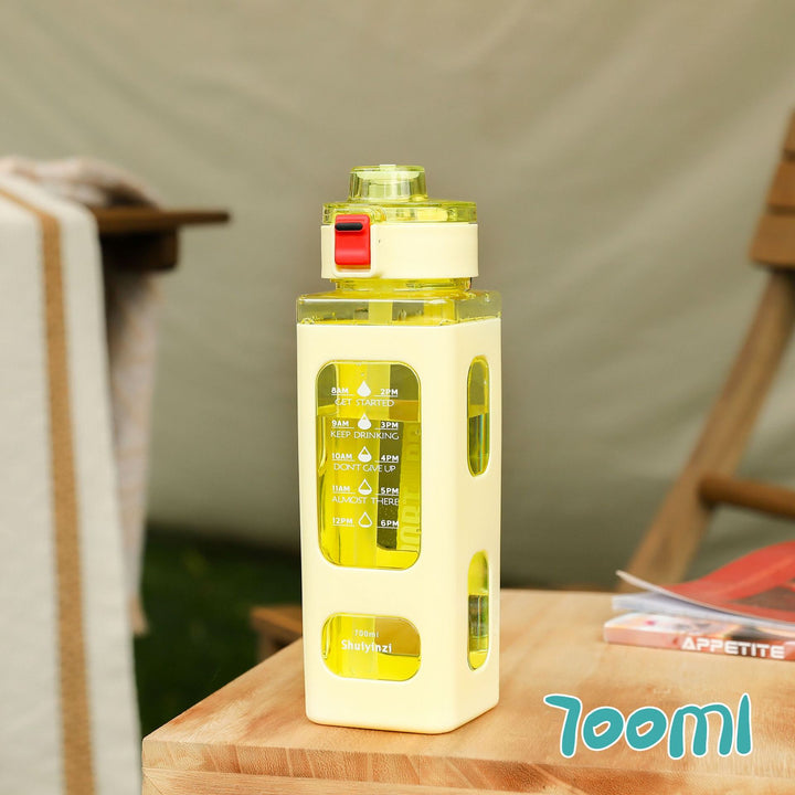 Women's water bottle with integrated time markers and straw Stornfield