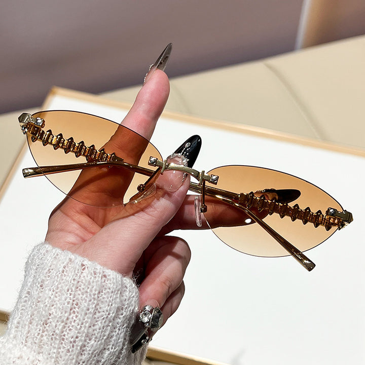 Women's fashionable glasses with elegant golden frame Stornfield